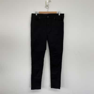 Uniqlo Black Skinny Stretch Tapered Leg Jeans Size 32 