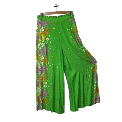 Sportsgirl Womens Size 10 Green / Multicoloured Floral Wide Leg Pants