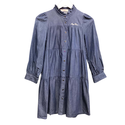  Mezzo Piano  Size M Long Sleeve Dress Denim Blue 