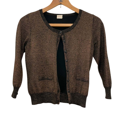 Gorman Womens  Size 10 Button-down Cardigan Black  / Gold 