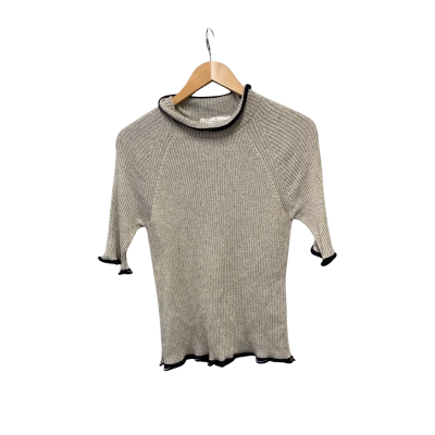 Golden Goose Deluxe Brand  Size L Ribbed Short Sleeve Top Beige 