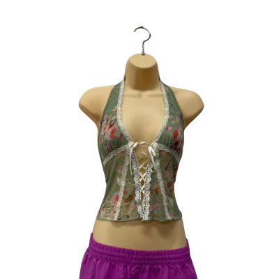 Tiger Mist Kayla Top Poppy Rose Print   Size XS 