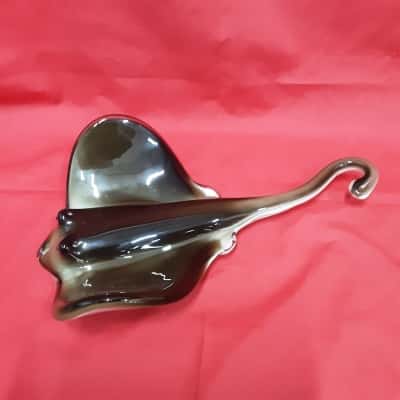 Zebo grey tone Art Glass stingray heavyweight ornament