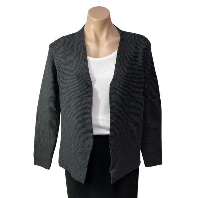 Blue Illusion Womens Size XS Charcoal Grey Knitted Open Cardigan (new)