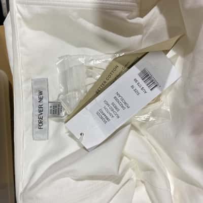 Forever New Ashton Ruched Midi Dress Womens  Size 16 White RRP $179.99
