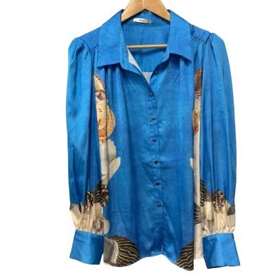 Sheike Womens  Size 18 Long Sleeve Shirt Blue / Pattern 
