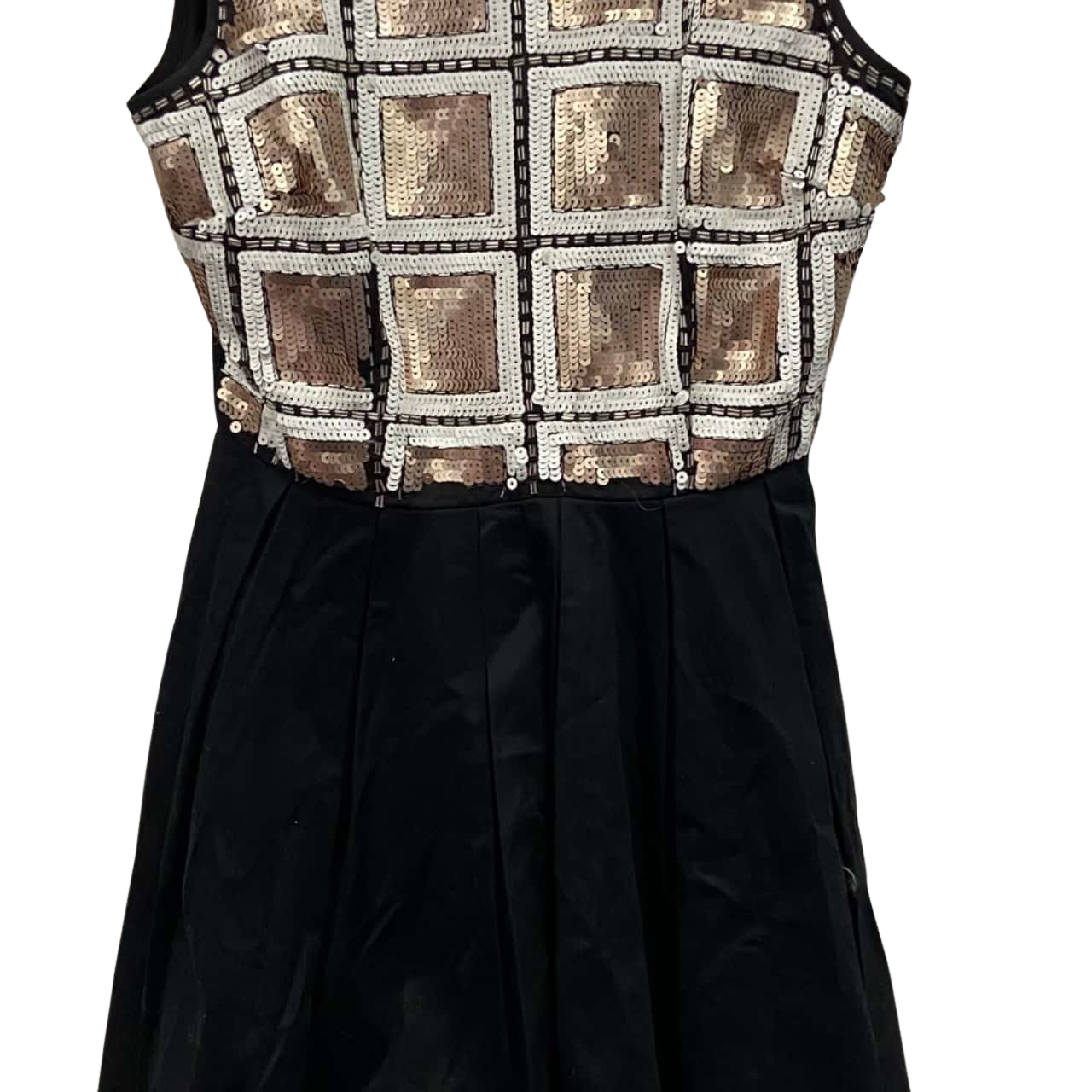 Glassons Womens Size S Short Sleeve Dress Black / Gold / White