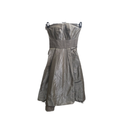Jigsaw Strapless Taffeta Dress – Champagne – Size 6 – Silk Trim