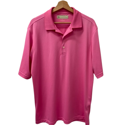  Donald Ross Mens  Size M Golf Polo Shirt Pink  