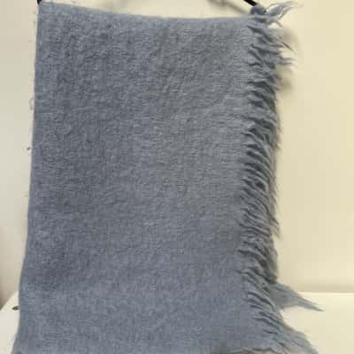 Baby blue pure Mohair wool blanket