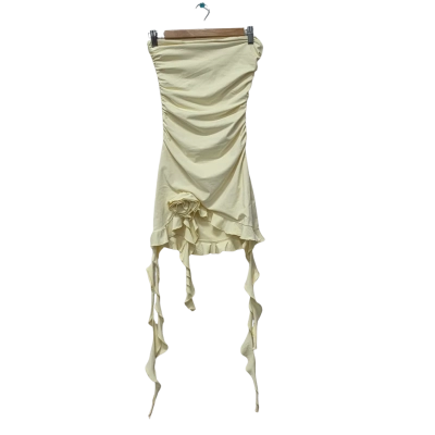 White Fox Womens  Size XS Mini Dress / Strapless Dress Yellow 