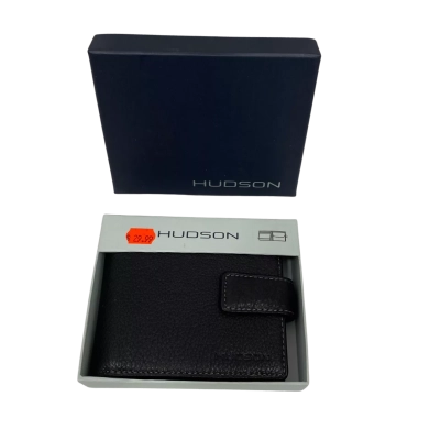 Hudson Mens Leather Wallet Black BNWT