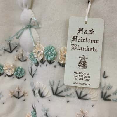 H&S Heirloom blanket for cot/cradle 115cm x 96cm