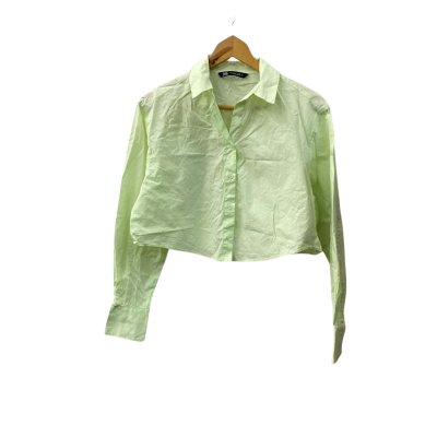 Zara Womens  Size S Cropped Top Green / Other 