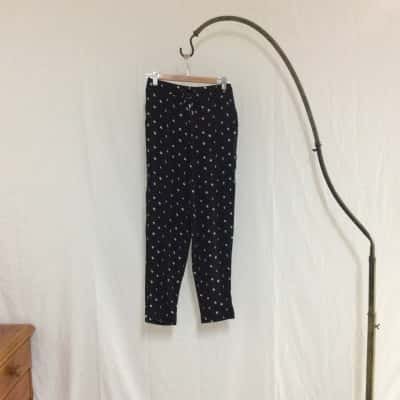 French Connection Women's  Size 6 Track Pants Black  / Pattern / White 