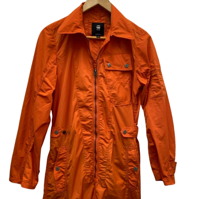 G-Star Raw Womens  Size 8 Long Sleeve Jumpsuit Orange 