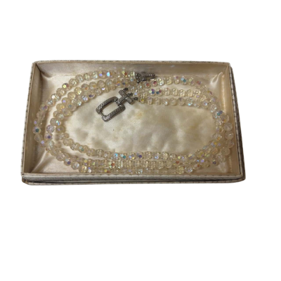 Vintage Triple Strand Crystal Necklace