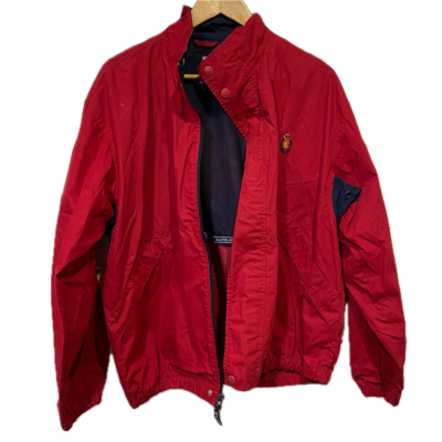 Chaps By Ralph Lauren Mens Jacket Size M Navy Blue / Red 