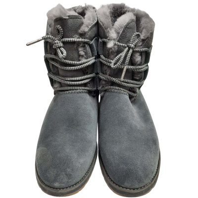 New With Tags EMU AUSTRALIA 'Illawong' Grey Lace Up Boots Size Aus 9/ Uk 7/ Eur 40
