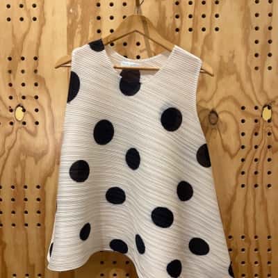 Kinki Gerlinki Womens Pola Dot Springy Top Size 8-14, Black &  White