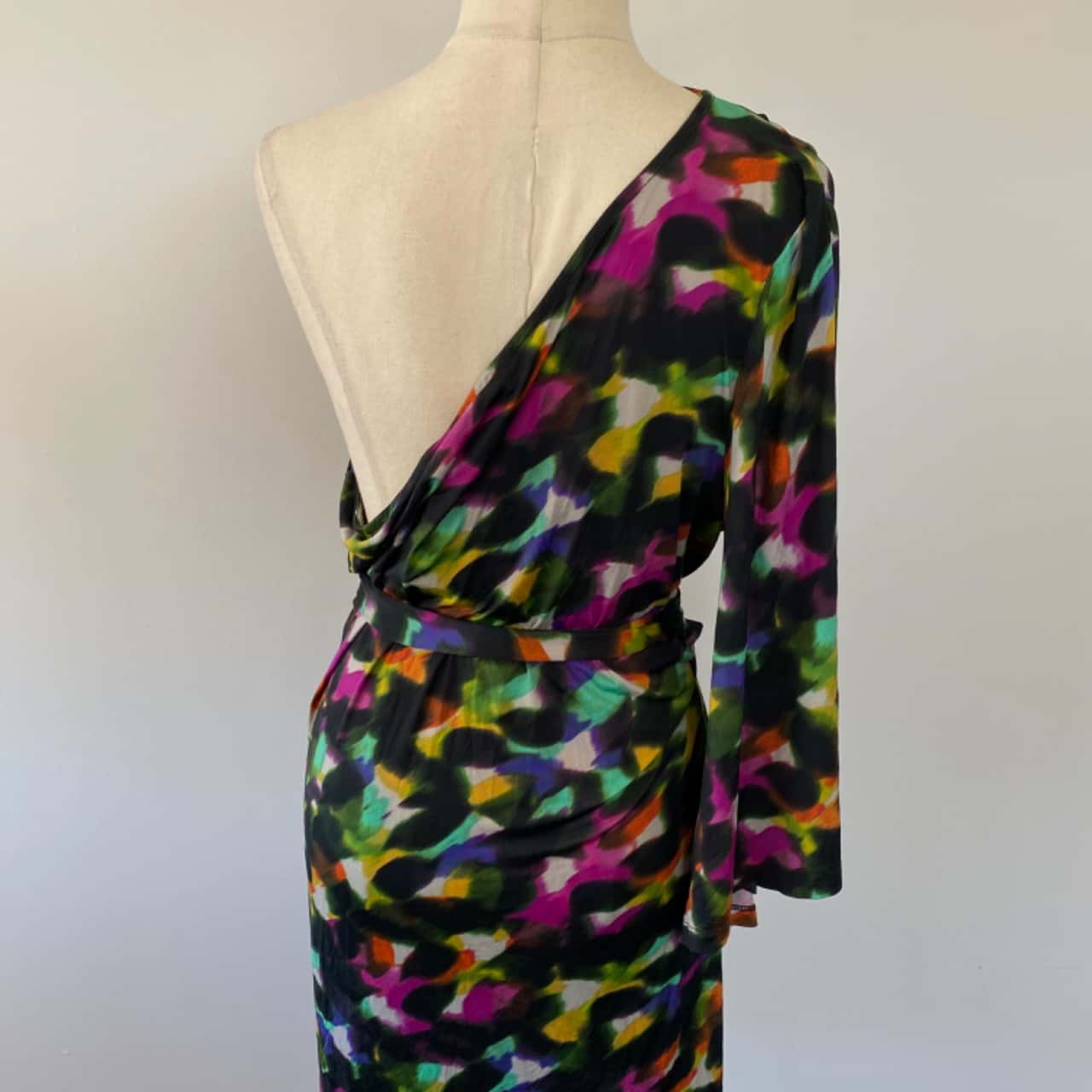 charlie brown silk dress Women's Charlie Brown Orange Green Floral Silk Dress Sz 14 - OOAK