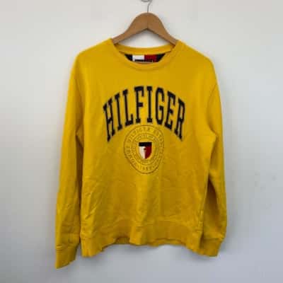 Tommy Hilfiger Yellow Logo Print Jumper  Size XL 