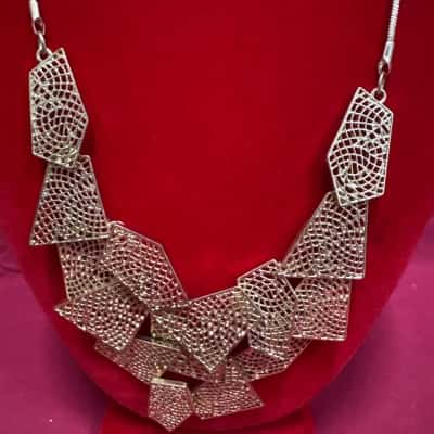  Women's Gold Tone Bohemian Filigree Statement Necklace 