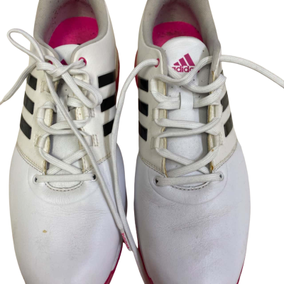 Adidas Unisex White and Pink Golf Shoes   Size 11 