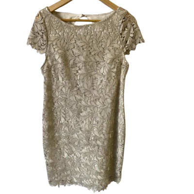 Alice & Olivia By Stacey Bendet Womens  Size 12 Midi Dress Silver 