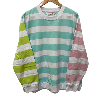 Virtuelle Cotton Sorbet Striped Sweatshirt Size 14