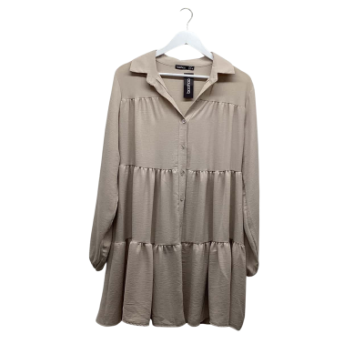 Boohoo Tiered Smock Shirt Dress Size 12 BNWT