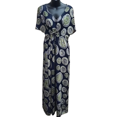RUBY YAYA Semi Sheer Maxi Length Dress with Velvet Burnout Detail in Size S
