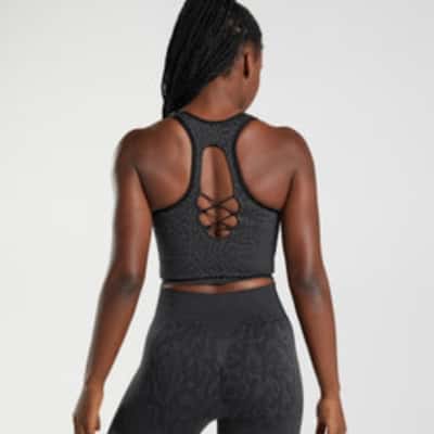 Gymshark ADAPT ANIMAL SEAMLESS CROP TANK - Black Size L