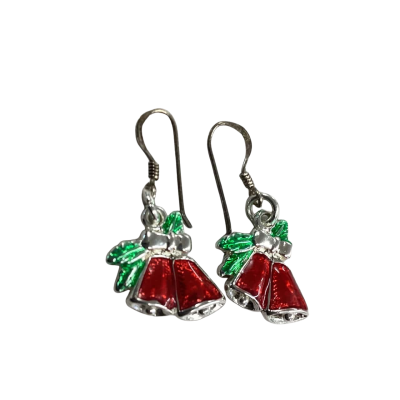 Sterling Silver Christmas Bell Earrings 