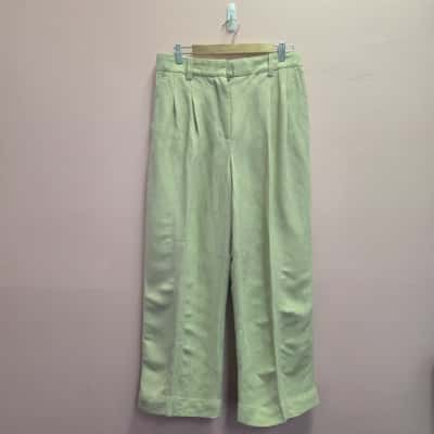 Oroton Womens  Size 10 Wide Leg Pants Beige 