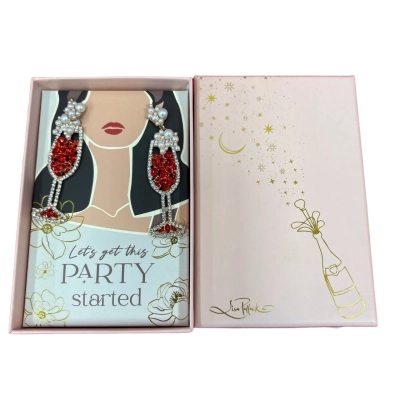  Womens Lisa Pollock Red Champagne Stud Dangle Earrings Pearl / Red / Silver 