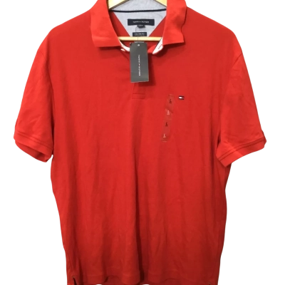 NWT Tommy Hilfiger Mens  Size L Polo Shirt Red 