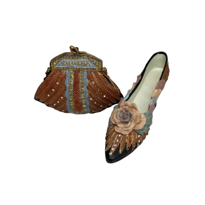 Nostalgia Collectible Figurines High Heel Shoe and Handbag