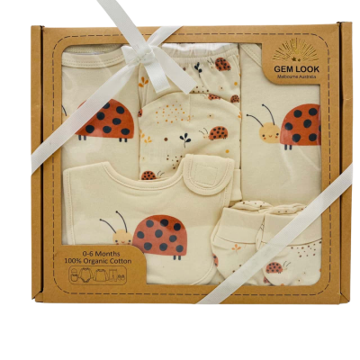BNWT Gem Look Kids  Size 0-3m / 3-6m Set Brown / Cream  6 Piece Set  SR