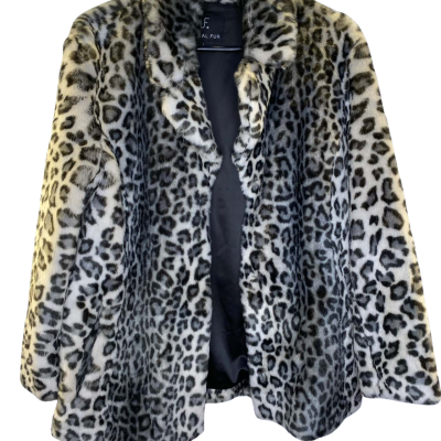Unreal Fur Womens Animal print / Black  / White Coat Size L