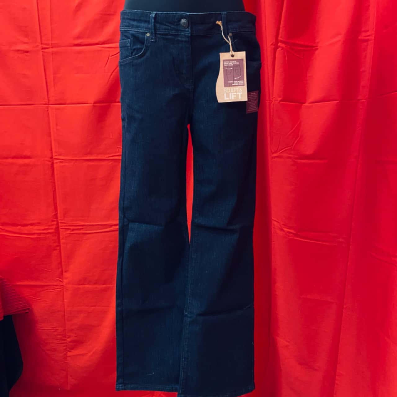 Marks & Spencer Womens Size 16 Bootcut Jeans Black (s)