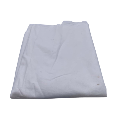 White cotton mix fabric.  110 cm x 115 cm approx.