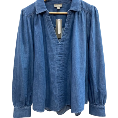 Sussan Womens  Size 16 Long Sleeve Shirt / V-Neck Top Blue 