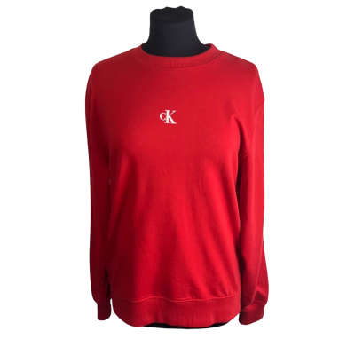 Calvin Klein Jeans Womens  Size S Long Sleeve Top Red / White 