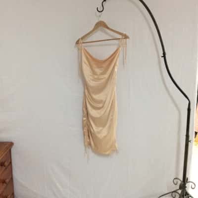 LEAU Women's Size M Formal Dress Beige 