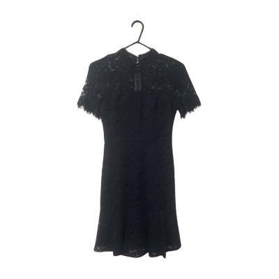 Womens Forever New Size 6 Lace Short Sleeve Dress Navy Blue 