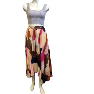 Brand New Portmans Womens  Size 14 Asymmetrical Midi Skirt Multicoloured