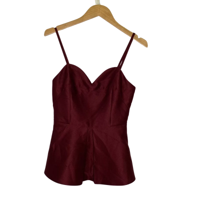 Seduce Womens  Size 6 Shoestring Strap Top Maroon 