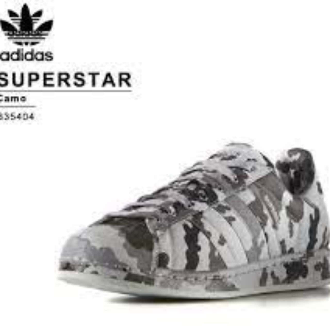 Adidas Mens Grey Camo Sneakers Size 7 (s)