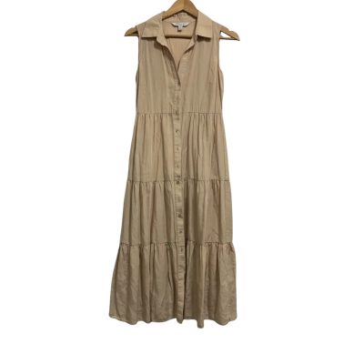 Forever New Women’s Size 4 Beige Sleeveless Panelled Dress